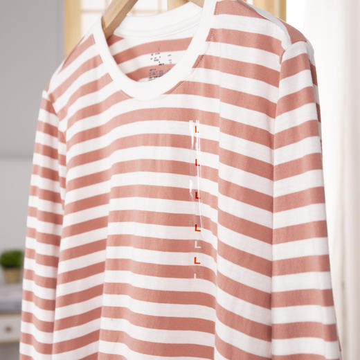 日式无印T恤衫良品全棉条纹T恤女款 A-4581 商品图6