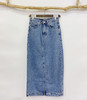 12207#下脚开衩牛仔半身裙 商品缩略图0