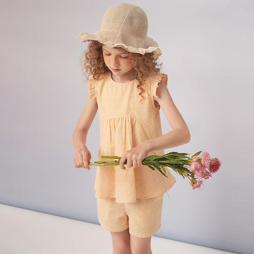 【纯棉家居套装】21年夏季新品女童无袖薄款套装100%棉家居服 商品图5