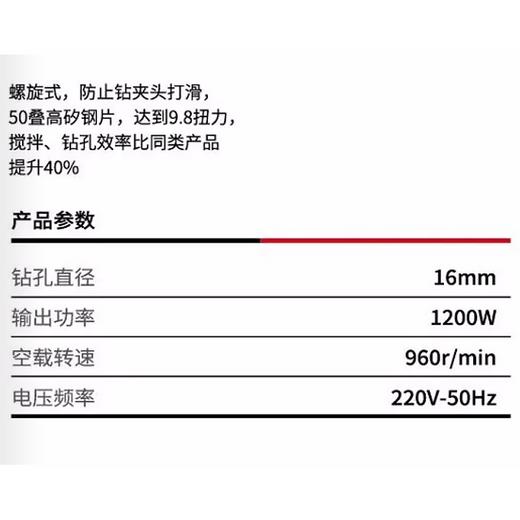 沪工尤优726飞机钻1200W 商品图1