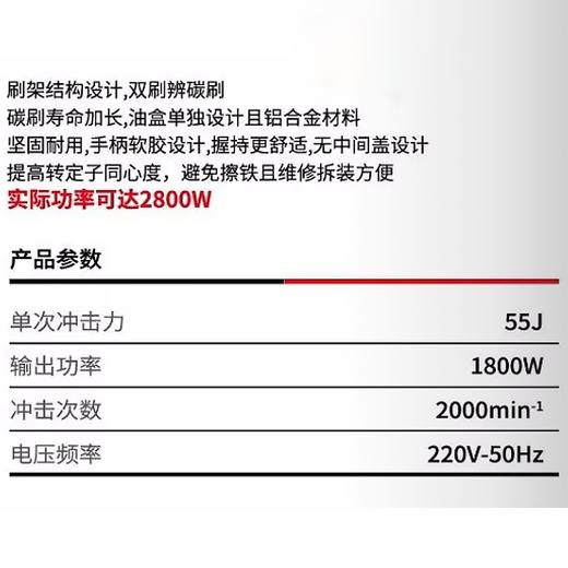 沪工尤优696电镐2800W 商品图1