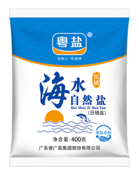 粤盐海水自然盐*加碘400g/包