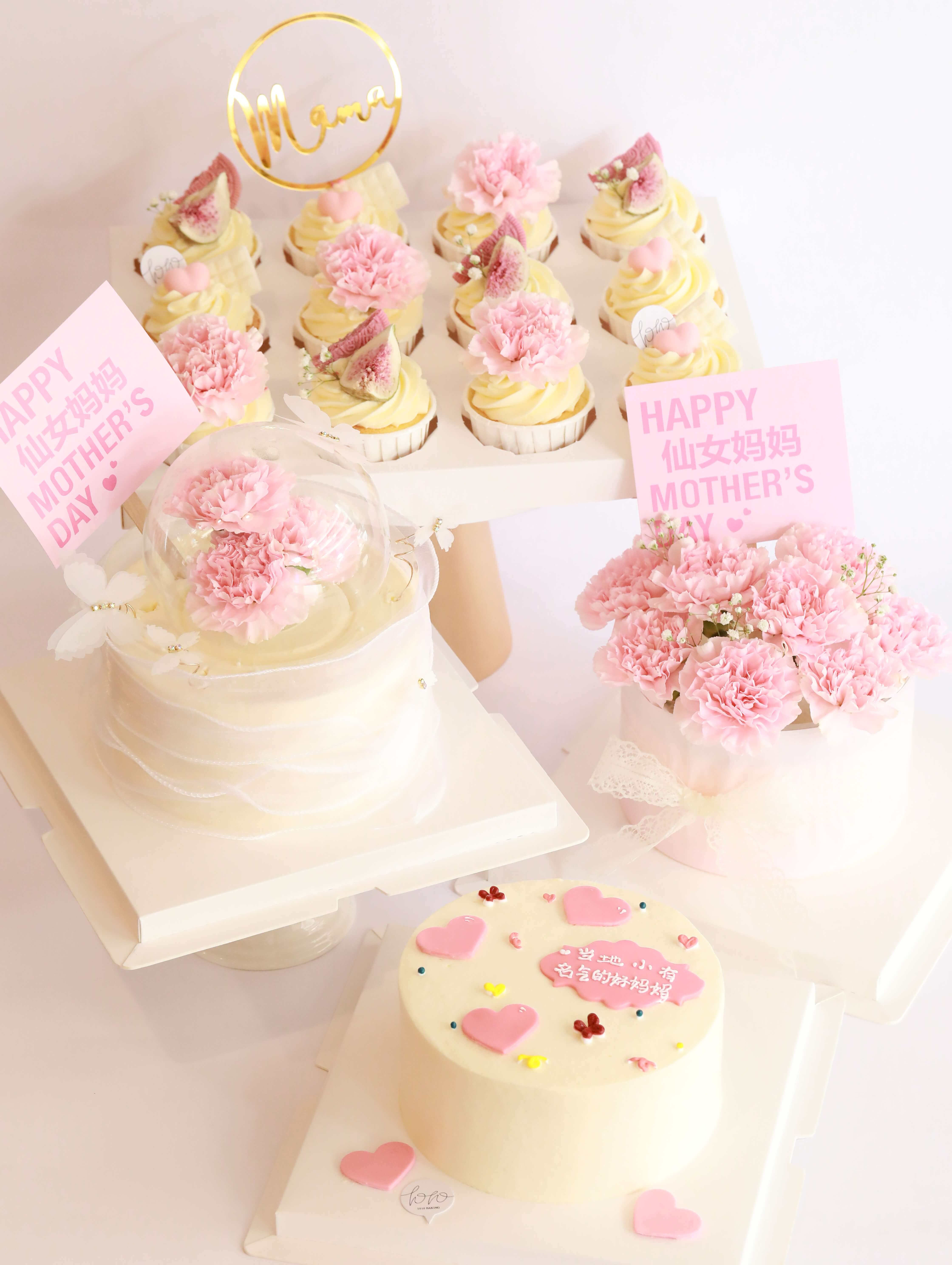 母亲节 康乃馨花束蛋糕