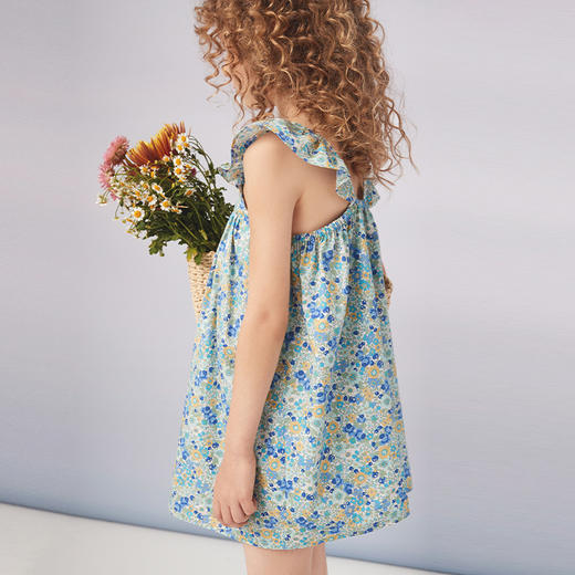 【纯棉吊带碎花裙】21年夏季新品女童100%棉碎花连衣裙吊带露背裙 商品图2