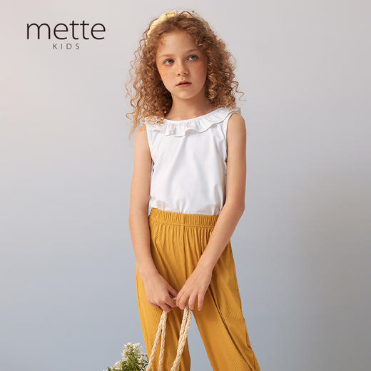 【薄款弹力无袖T恤】2021年夏季新品女童T桖弹力舒适薄款上衣 商品图0