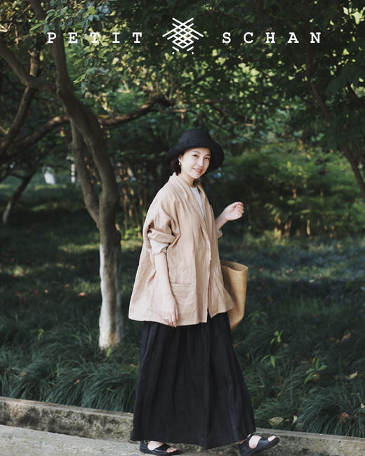 PETIT SCHAN小闪  CLO#027 Flow心流  36支盐缩工艺细亚麻东方禅意外套/裤子 商品图0