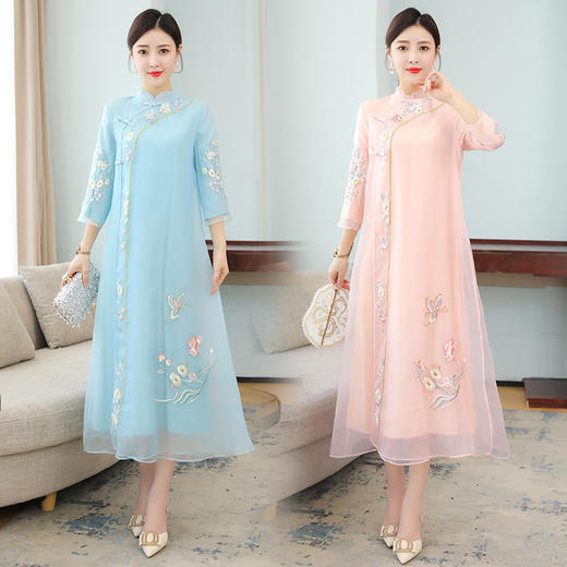 XYX-9601礼服订婚回门便装中式伴娘旗袍连衣裙 商品图0