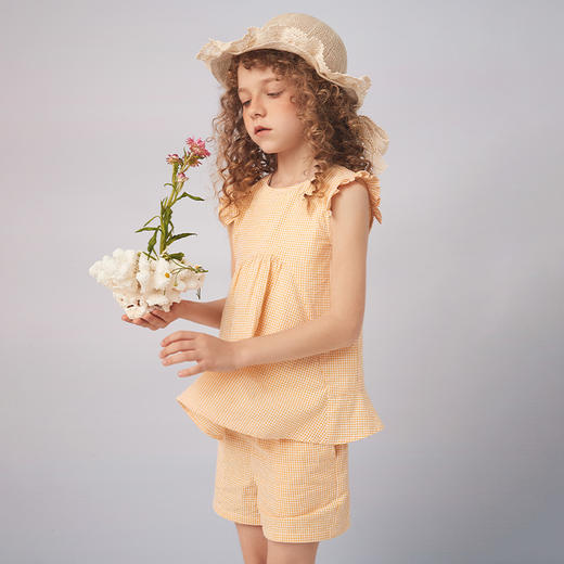 【纯棉家居套装】21年夏季新品女童无袖薄款套装100%棉家居服 商品图2