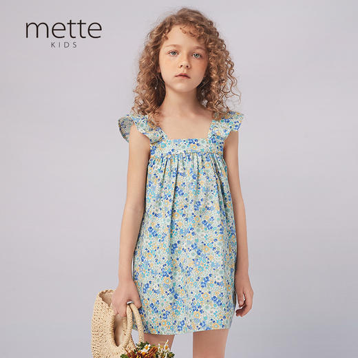 【纯棉吊带碎花裙】21年夏季新品女童100%棉碎花连衣裙吊带露背裙 商品图0