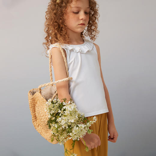 【薄款弹力无袖T恤】2021年夏季新品女童T桖弹力舒适薄款上衣 商品图2