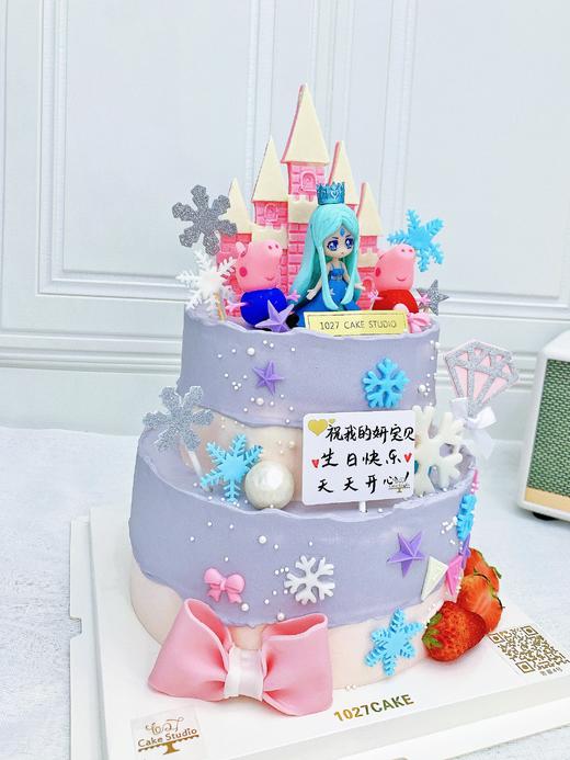 1027CAKE | 双层 蛋糕 卡通双主题 叶罗丽小猪佩奇 翻糖蝴蝶结 商品图2