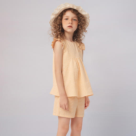 【纯棉家居套装】21年夏季新品女童无袖薄款套装100%棉家居服 商品图1