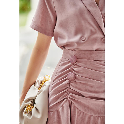 欧芮儿OL通勤时尚休闲套装洋气2021新款夏季短袖西装不规则半身裙 商品图2