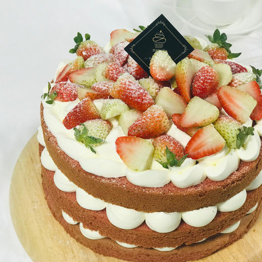8寸【草莓裸蛋糕】-沁甜的草莓口味与红丝绒蛋糕搭配，被完美地激发了 商品图1