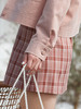欧芮儿夏装新款高腰显瘦格子半身裙女粉色短裙百搭a字包臀裙 商品缩略图1