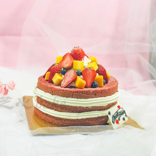 【草莓红丝绒】充满了圣诞气氛的草莓水果蛋糕 商品图2