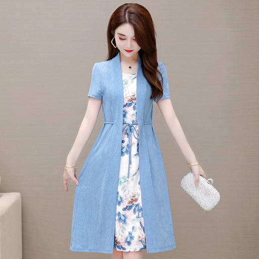 YWE  YQ21A28时尚假两件套装大码连衣裙 商品图1