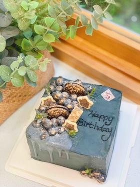 方形灰色系奶油蛋糕 下单前请仔细阅读商品详情