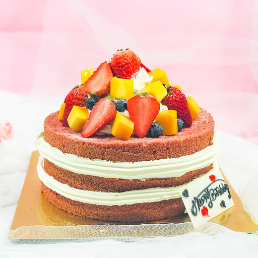 【草莓红丝绒】充满了圣诞气氛的草莓水果蛋糕 商品图1