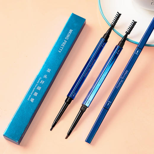 抖音爆款小蓝筷极细眉笔初学者双头三角立体防水防汗持久不脱色女 商品图0