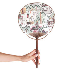 手心里灵隐禅宗扇高档工艺长柄礼品
