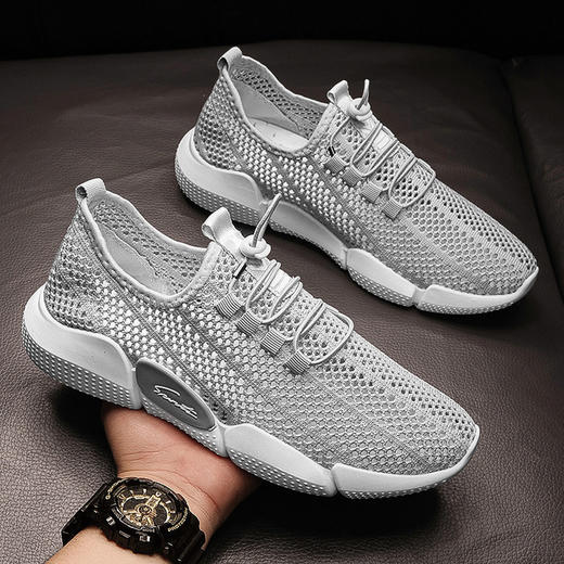 【运动鞋】夏季透气休闲镂空网面男士运动鞋 商品图2