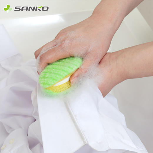 日本衣领袖口刷SANKO省力搓衣球袖口衣领海绵刷文胸/内衣搓衣球 WHJC 商品图1