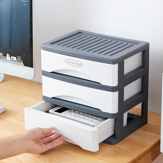 百纳邦首桌面收纳盒3层大号2322（颜色随机） 商品图2