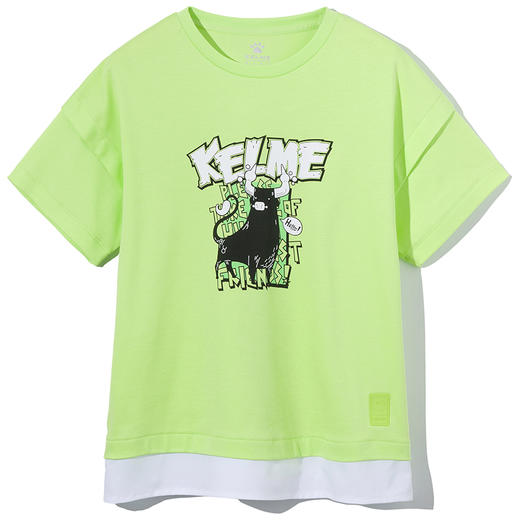  KIDS卡尔美男童短袖上衣中大童卡通圆领舒适足球运动T恤 商品图4