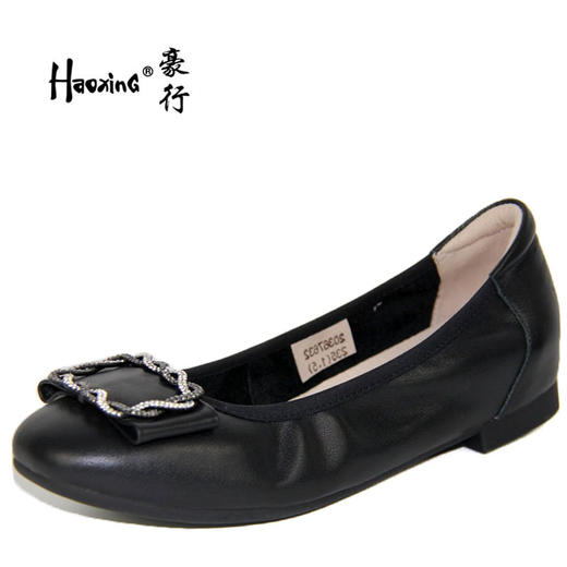 豪行秋款20367632时尚舒适小皮鞋甜美装饰休闲平底单鞋一脚蹬女鞋 商品图0