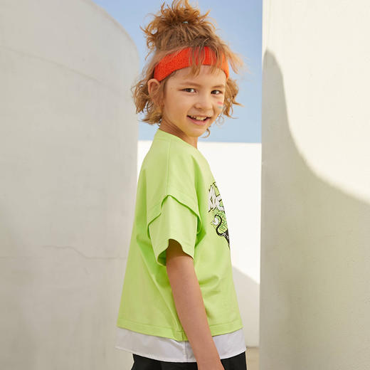  KIDS卡尔美男童短袖上衣中大童卡通圆领舒适足球运动T恤 商品图1