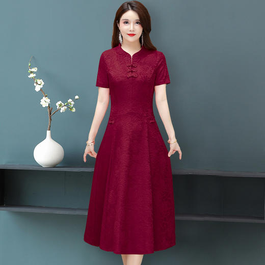 FW  9125阔太太短袖大码改良连衣裙 商品图2