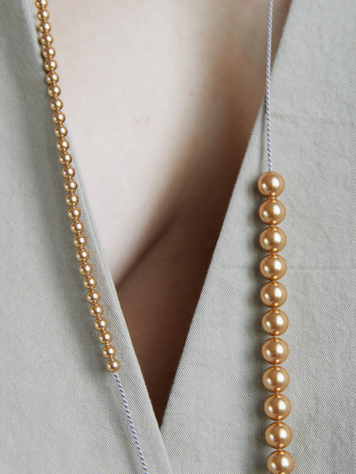 北京仓｜Naoko Ogawa-Imperfect-两次消失 珍珠 长项链（亮金色）［日本设计师］ 商品图0
