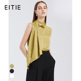 EITIE爱特爱夏季新款时尚气质围脖飘带舒适显瘦无袖小上衣6213903