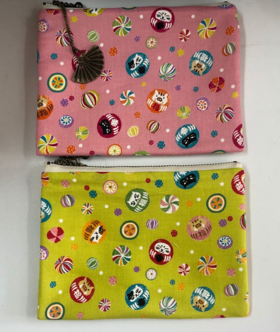 HUJI祤集Komon收纳包风の花达摩蛋猫猫猪猪