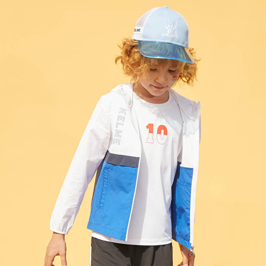  KIDS卡尔美男童撞色连帽中大童薄外套休闲防晒皮肤衣韩 商品图1