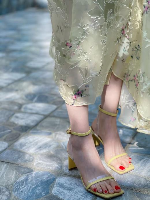 westory女鞋2021夏季新款漆皮高跟仙女一脚蹬凉鞋外穿W21BG60951 商品图1