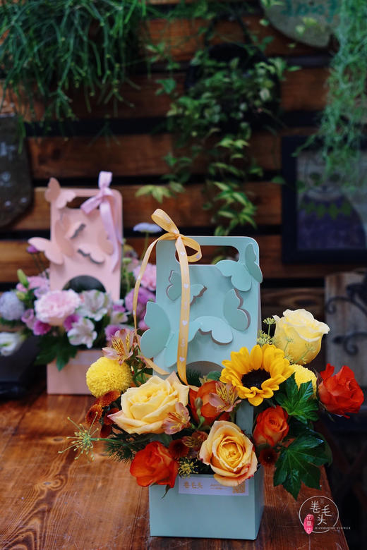 【2021.教师节】橙色系向日葵小号蝴蝶提篮 79 商品图0