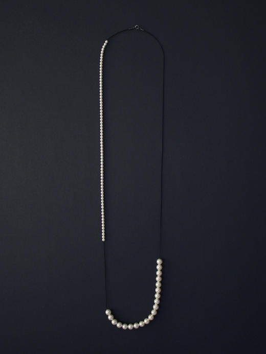 订购8周到｜Naoko Ogawa-Imperfect-两次消失 珍珠 长项链（奶白色）［日本设计师］ 商品图0