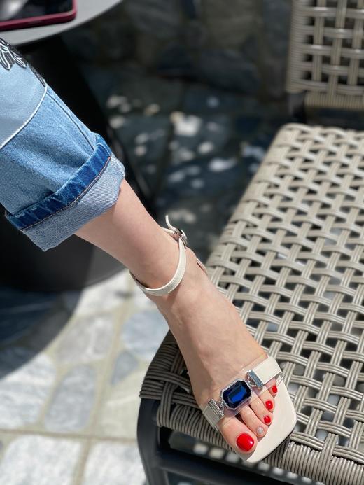 westory女鞋2021夏季新款漆皮仙女风一字带凉鞋高跟60781 商品图1