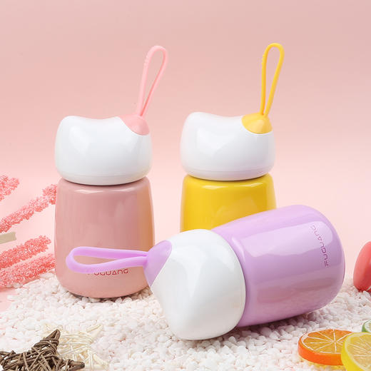 富光炫彩猫不锈钢保温杯FGL-3615(紫，绿，粉) 300ML 商品图1