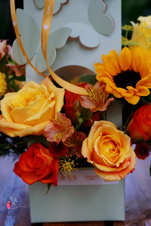 【2021.教师节】橙色系向日葵小号蝴蝶提篮 79 商品图6