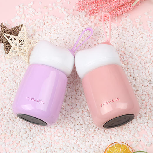 富光炫彩猫不锈钢保温杯FGL-3615(紫，绿，粉) 300ML 商品图3