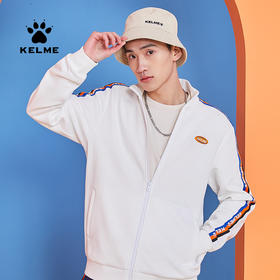 卡尔美运动休闲夹克春秋季针织开衫立领外套插色拉链茄克