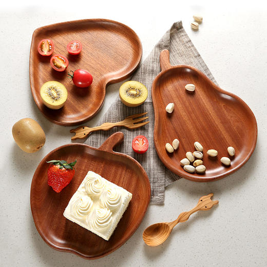 原森太乌檀木苹果形盘子24*22*2CM YSTPZ027 商品图2