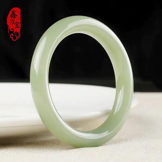 TZW-新疆和田玉青玉石手镯女款少女玉石手镯女送妈妈 商品图4