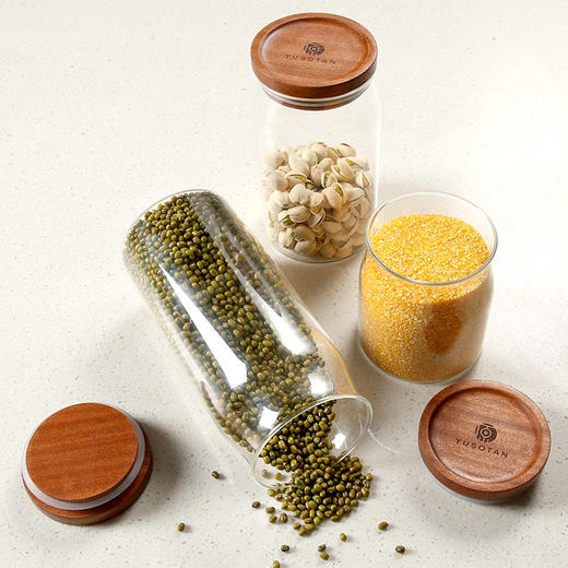 原森太密封罐/中号/乌檀木+高硼硅玻璃/YSTMF013 商品图0