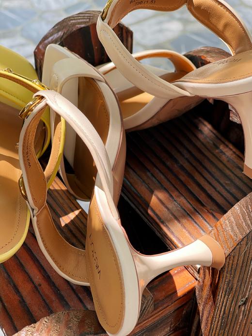 westory女鞋2021夏季新款真皮韩版百搭小猫跟凉鞋外穿W21BJ60941 商品图4