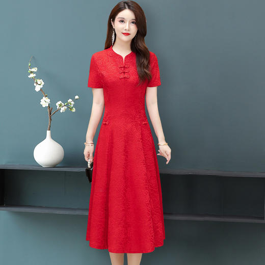 FW  9125阔太太短袖大码改良连衣裙 商品图0