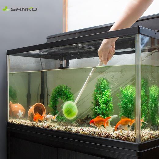 SANKO鱼缸刷免洗剂 日本进口清洁长柄工具刷鱼缸清洁水族箱玻璃刷 WHJC 商品图0